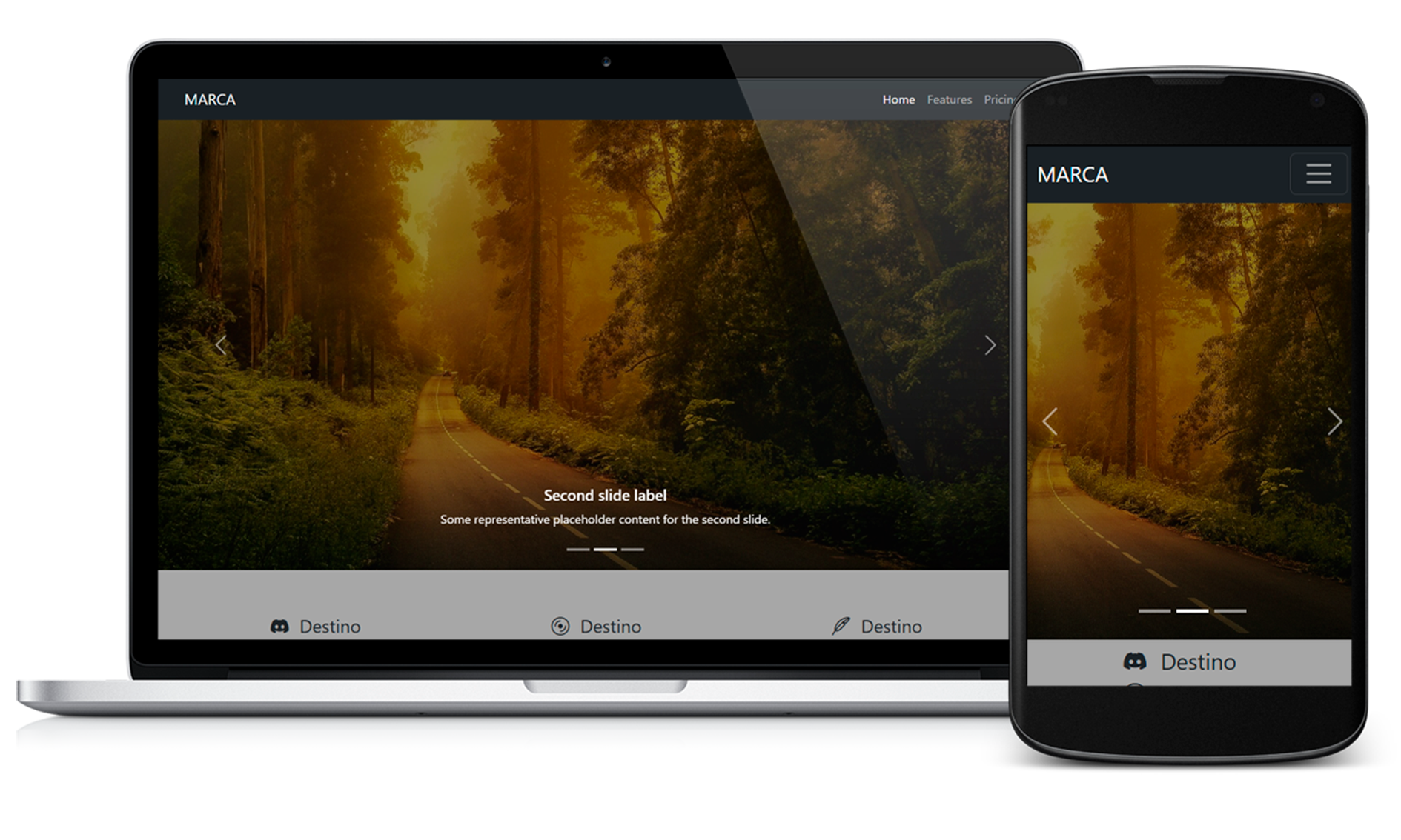 Mockup de página responsive